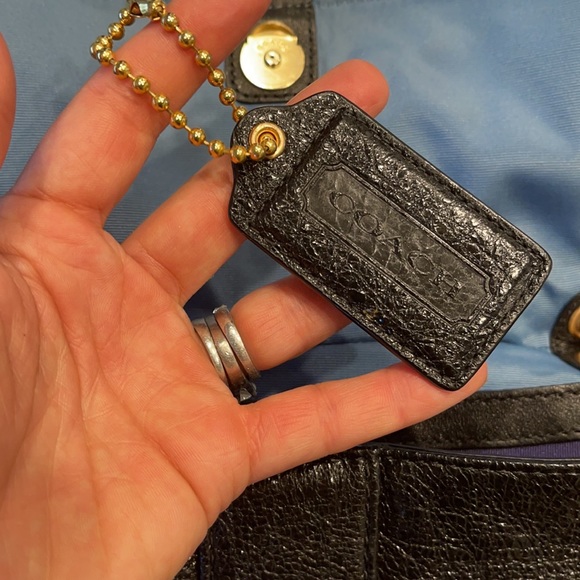 Coach Rose Gold and Black Leather Shoulder Bag - Picture 8 of 9